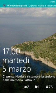 WindowsBlogItalia notifiche lockscreen per Windows Phone 8