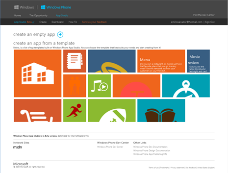Windows Phone App Studio 