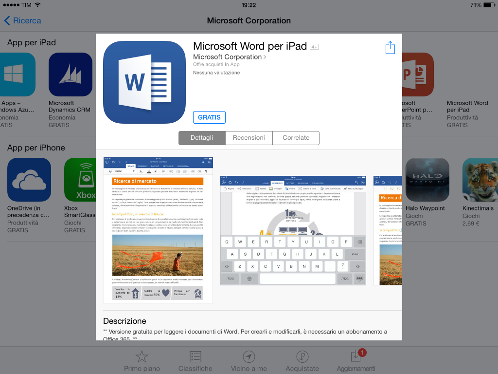 Office per iPad