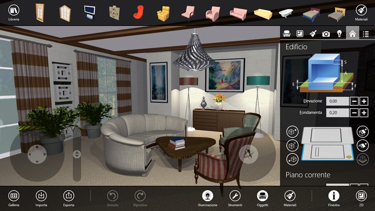 Live interior 3d una spettacolare app per designer d for Progettazione 3d gratis