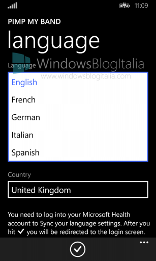 Microsoft Band Language Change