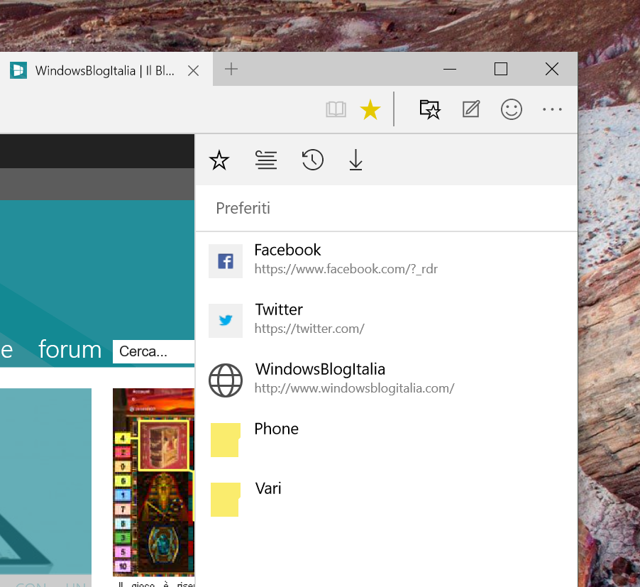 Favorites Windows 10 Spartan