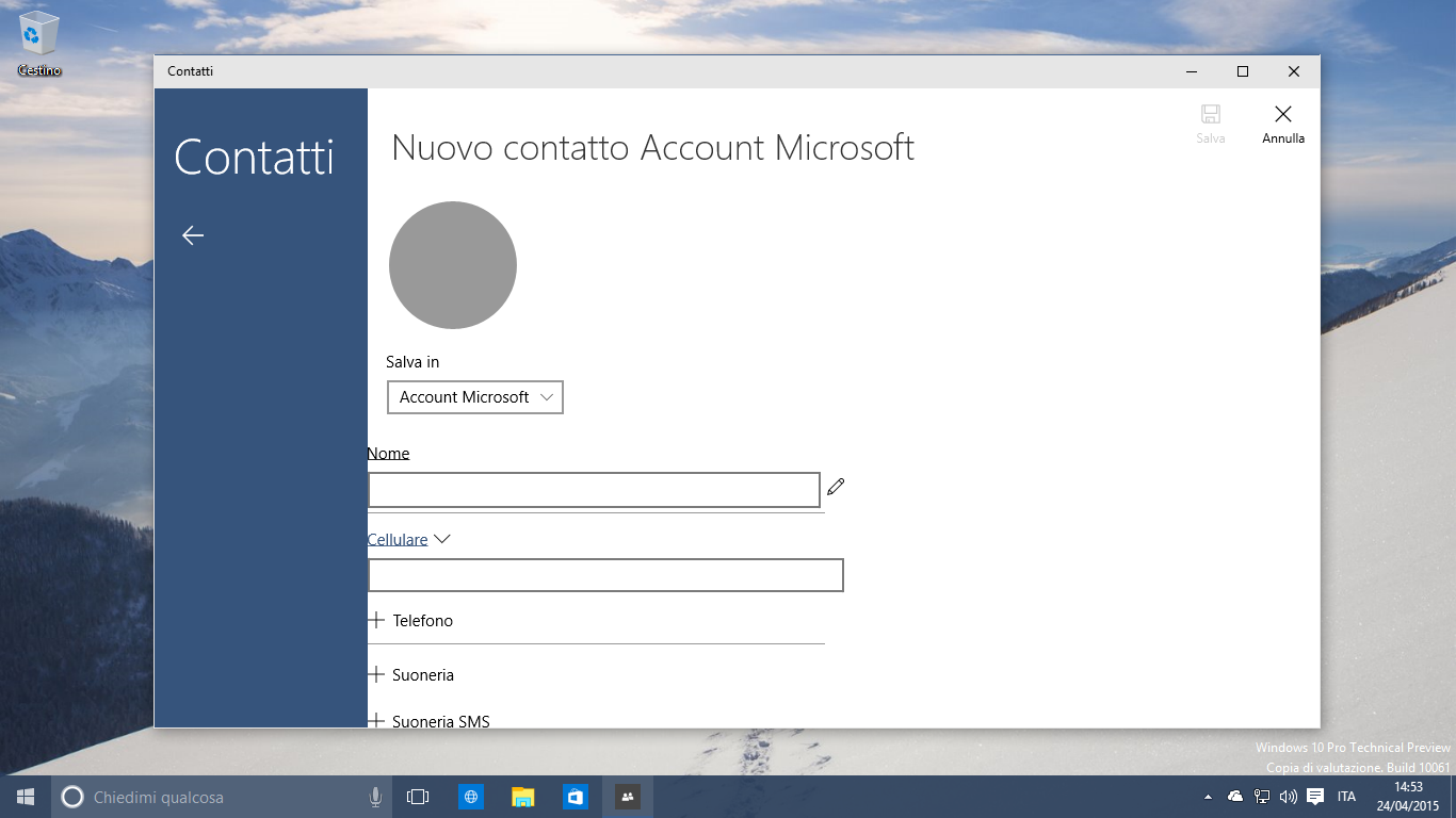 Windows 10 Contatti