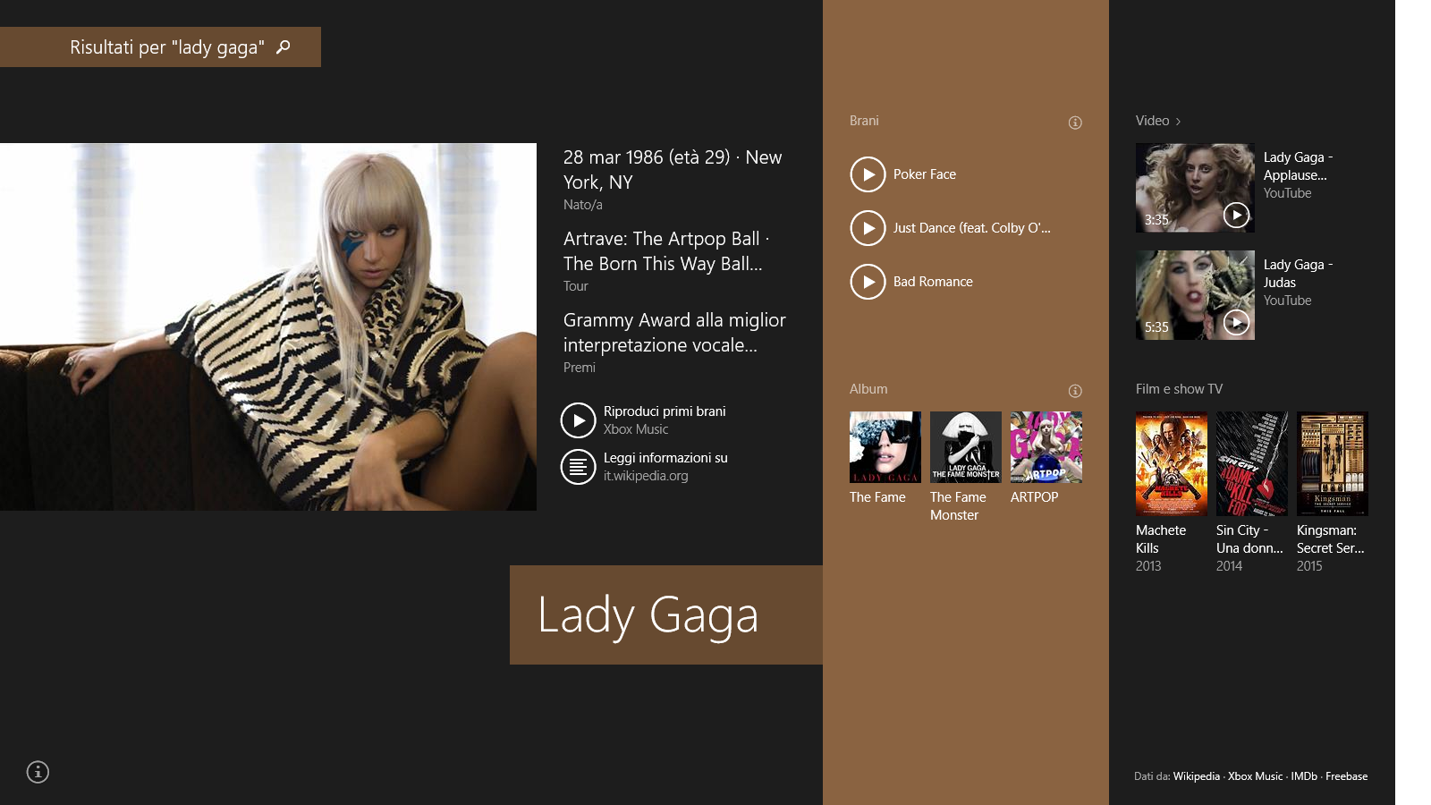 BingSmartSearch-LadyGaga