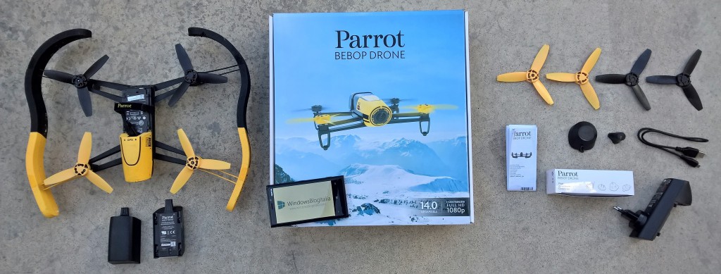 Confezione e componenti Parrot Bebop Drone