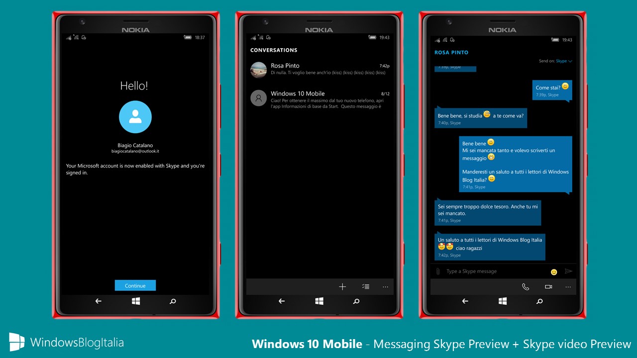 Messaging Skype Preview + Skype video Preview