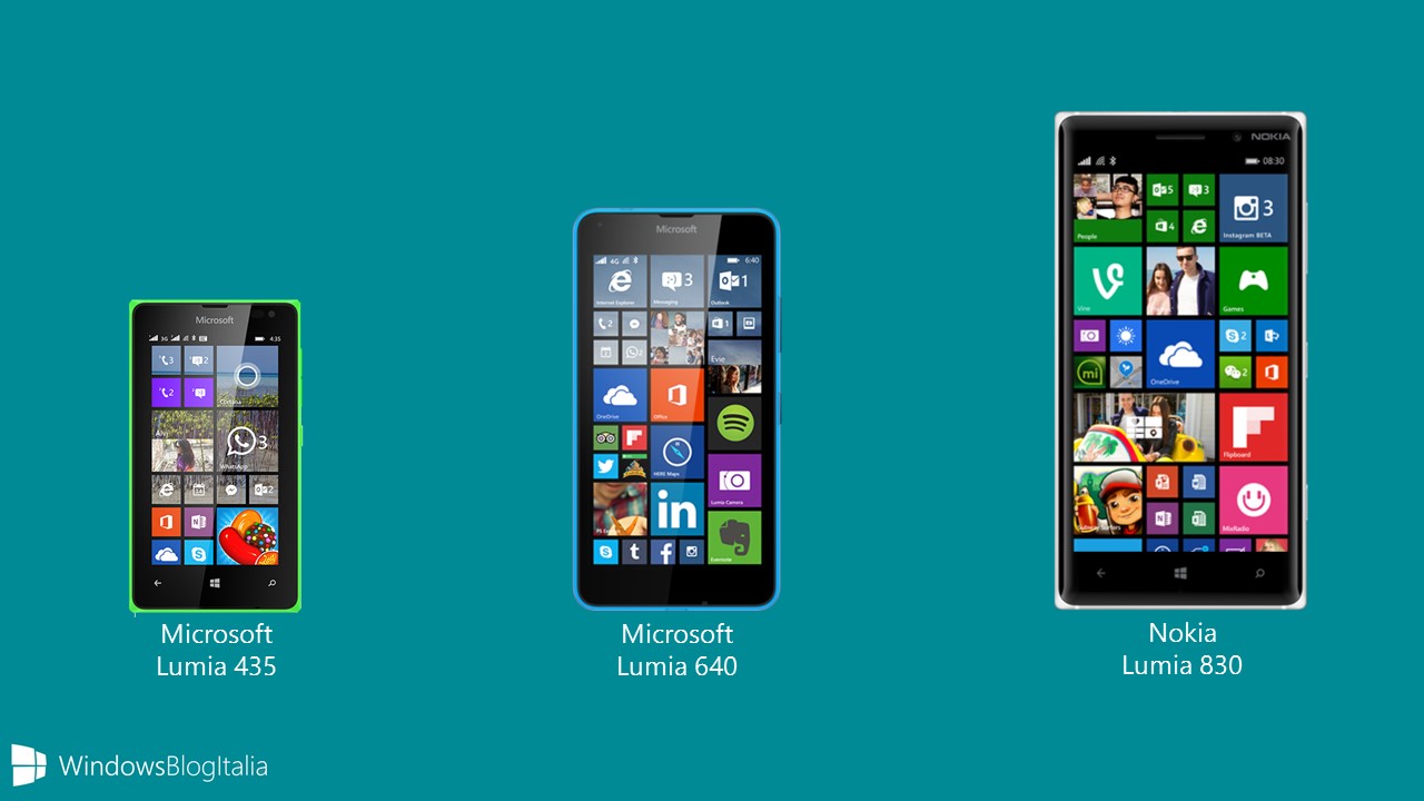 Offerta Lumia 435, Lumia 640, Lumia 830