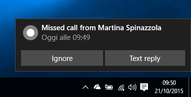 Chiamata persa Cortana Windows 10