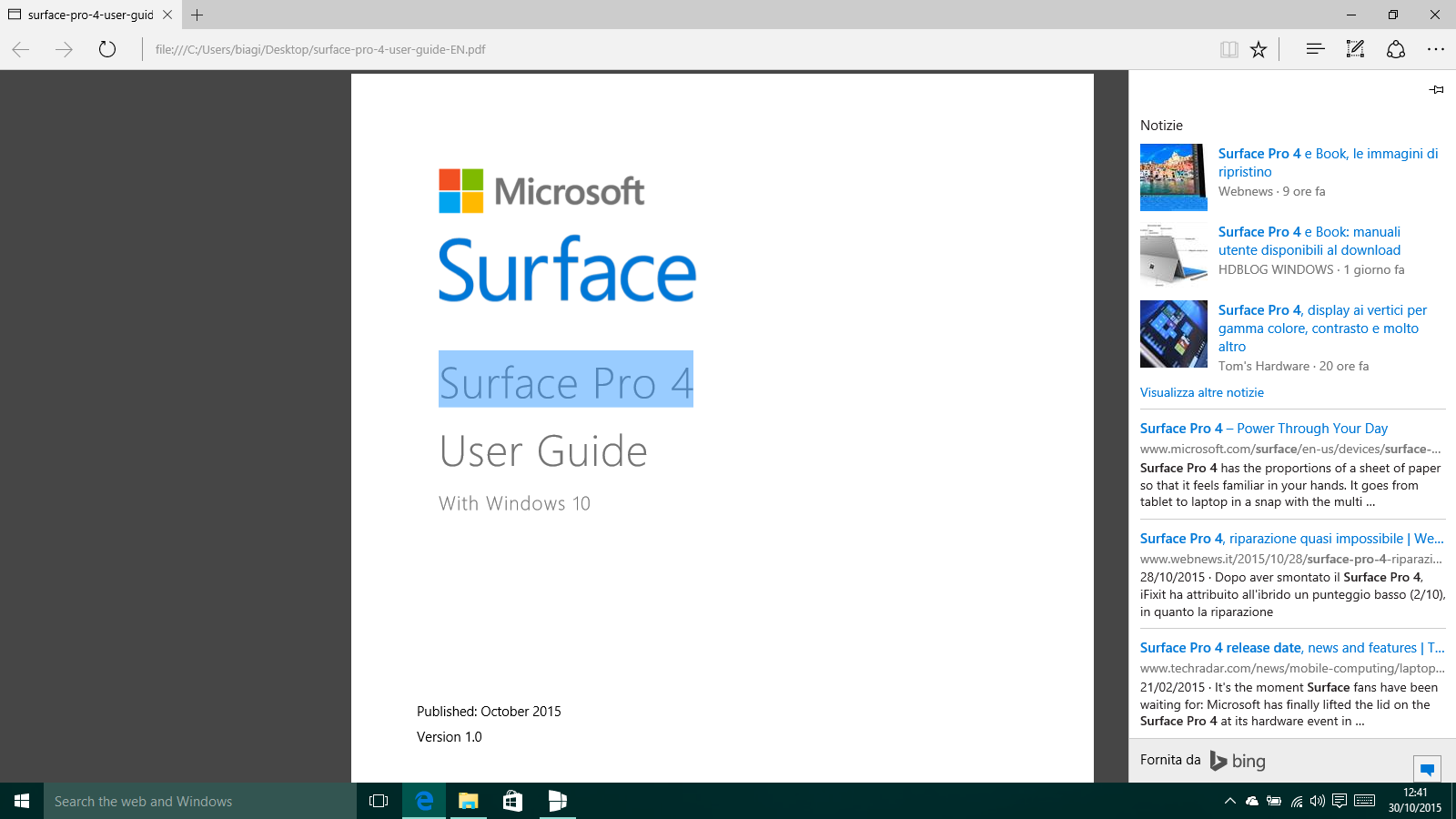 RicercePDFCortana-Windows10-Build10576