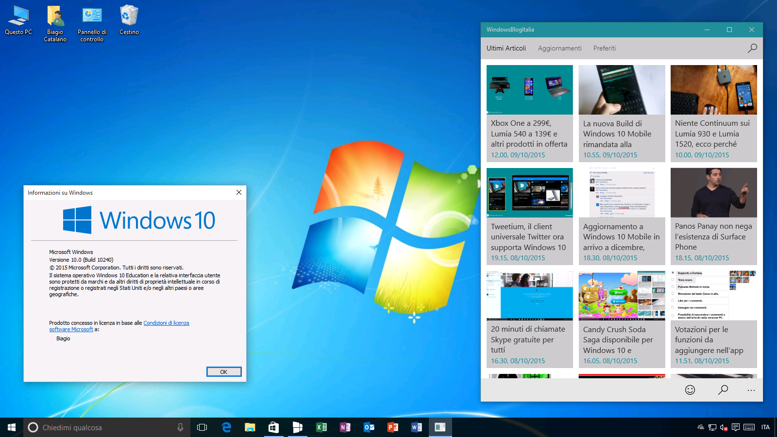 Tema Windows 7 su Windows 10 10240