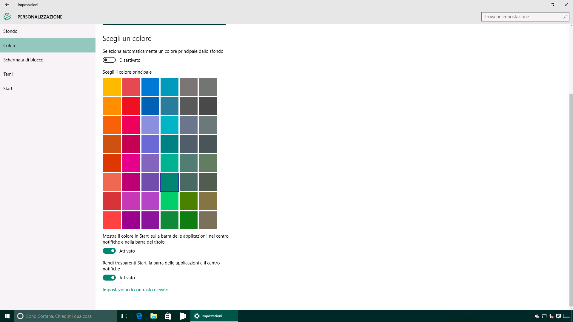 Colore - Accent color - Windows 10