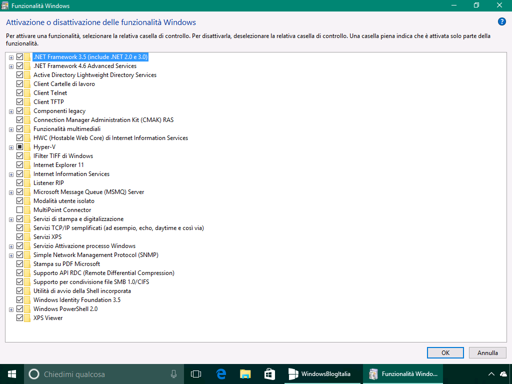 Funzionalita di Windows - Windows 10