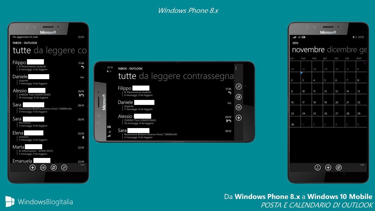 POSTA E CALENDARIO DI OUTLOOK - Windows Phone