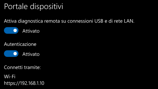 Portale dispositivi Windows 10 Mobile