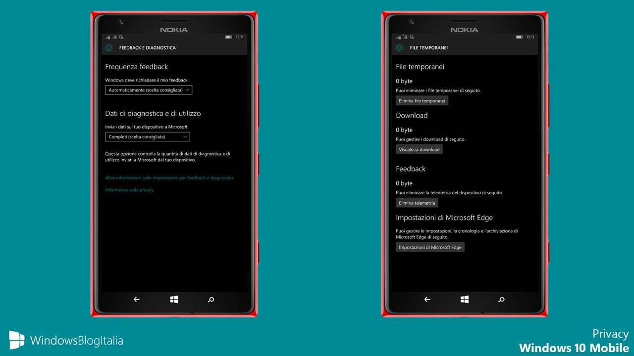 Privacy Windows 10 Mobile