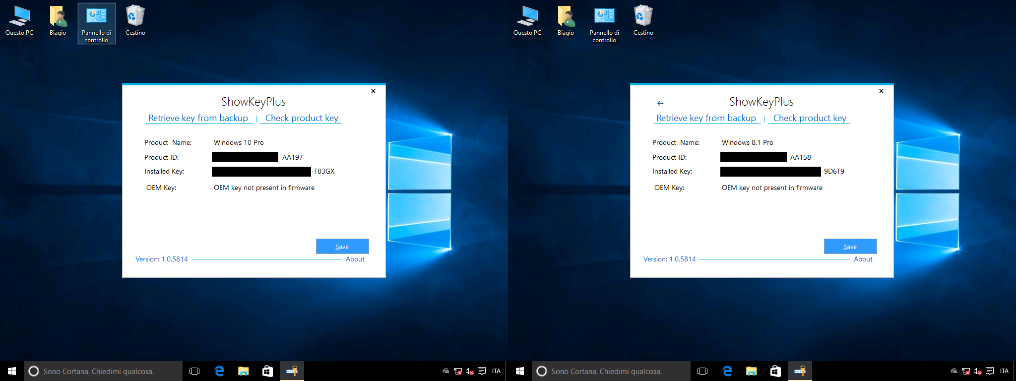 Product Key Windows 8.1 vs Windows 10