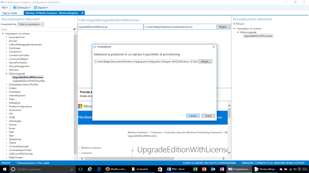 Progettazione immagine e configurazione di Windows - 11