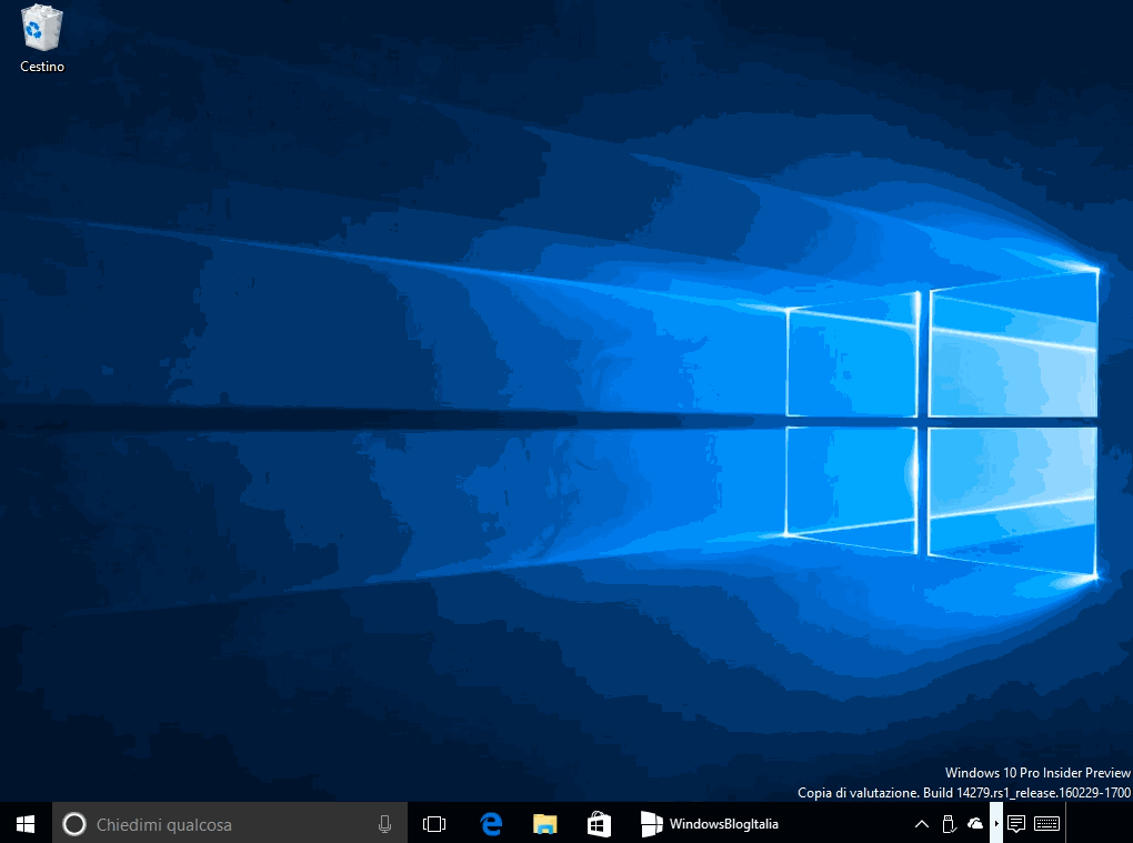 Cortana ricordami - Windows 10 - Build 14279