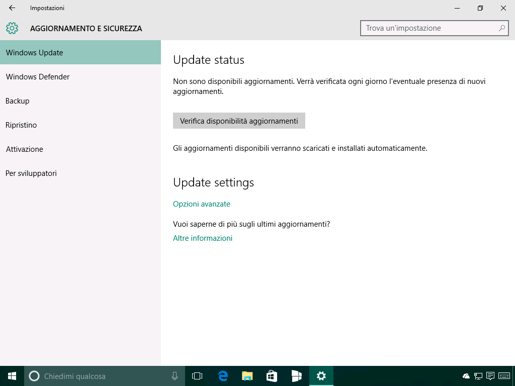 Windows Update - nuove voci