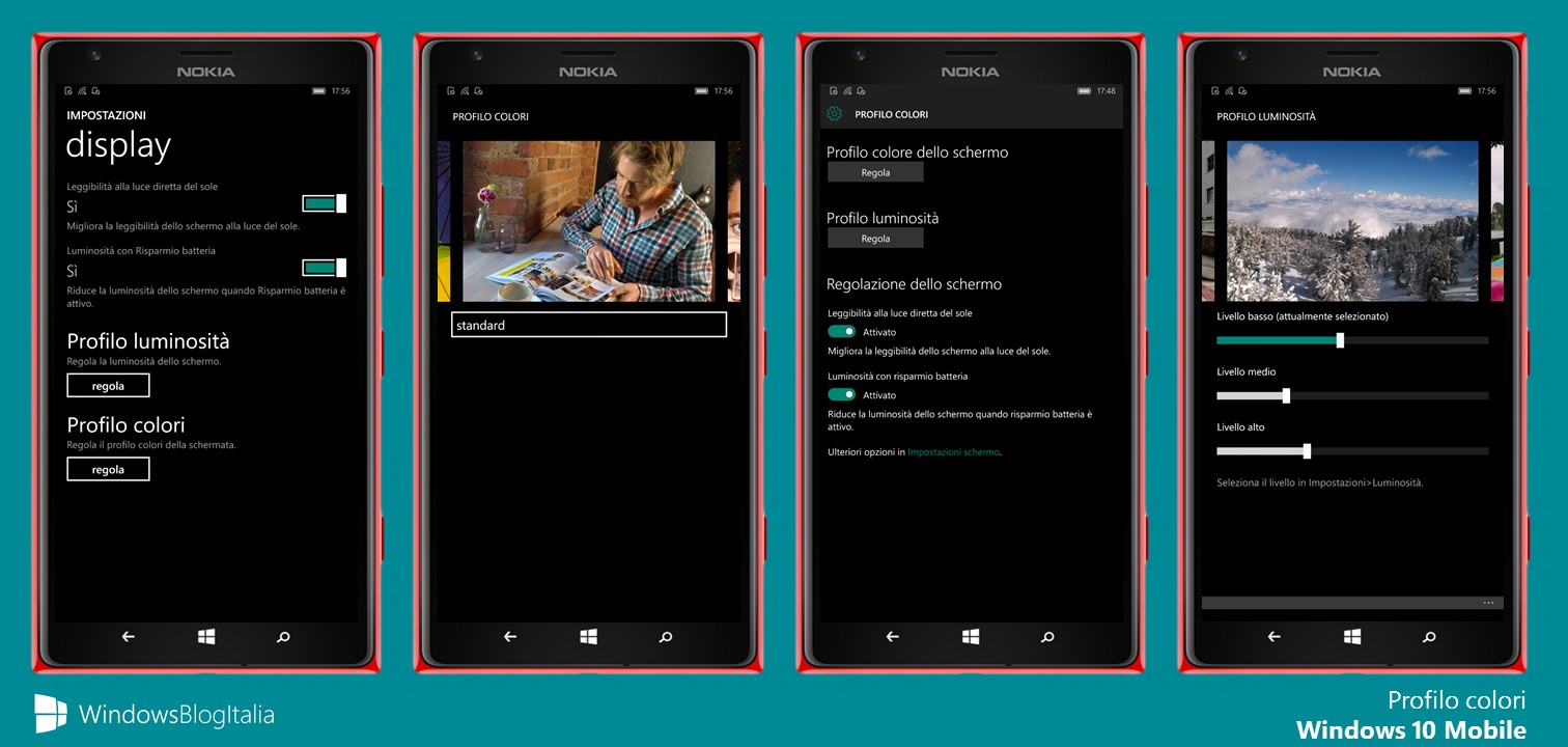 display - Profilo colori - Windows 10 Mobile