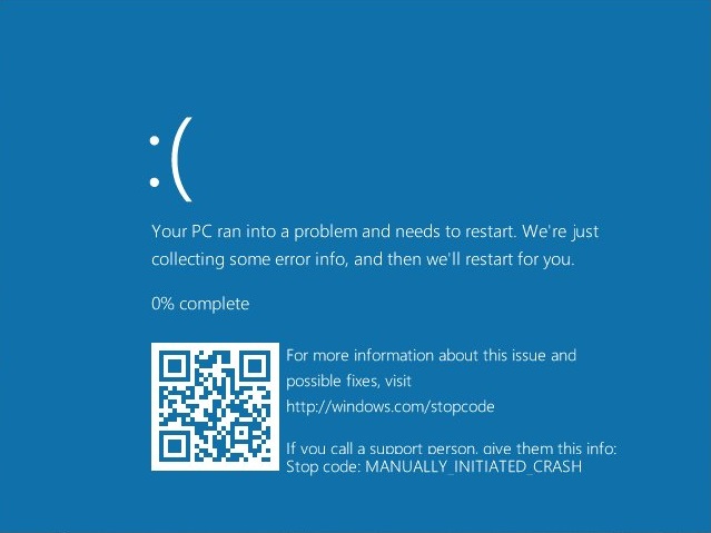 Blue screen con codice a barre