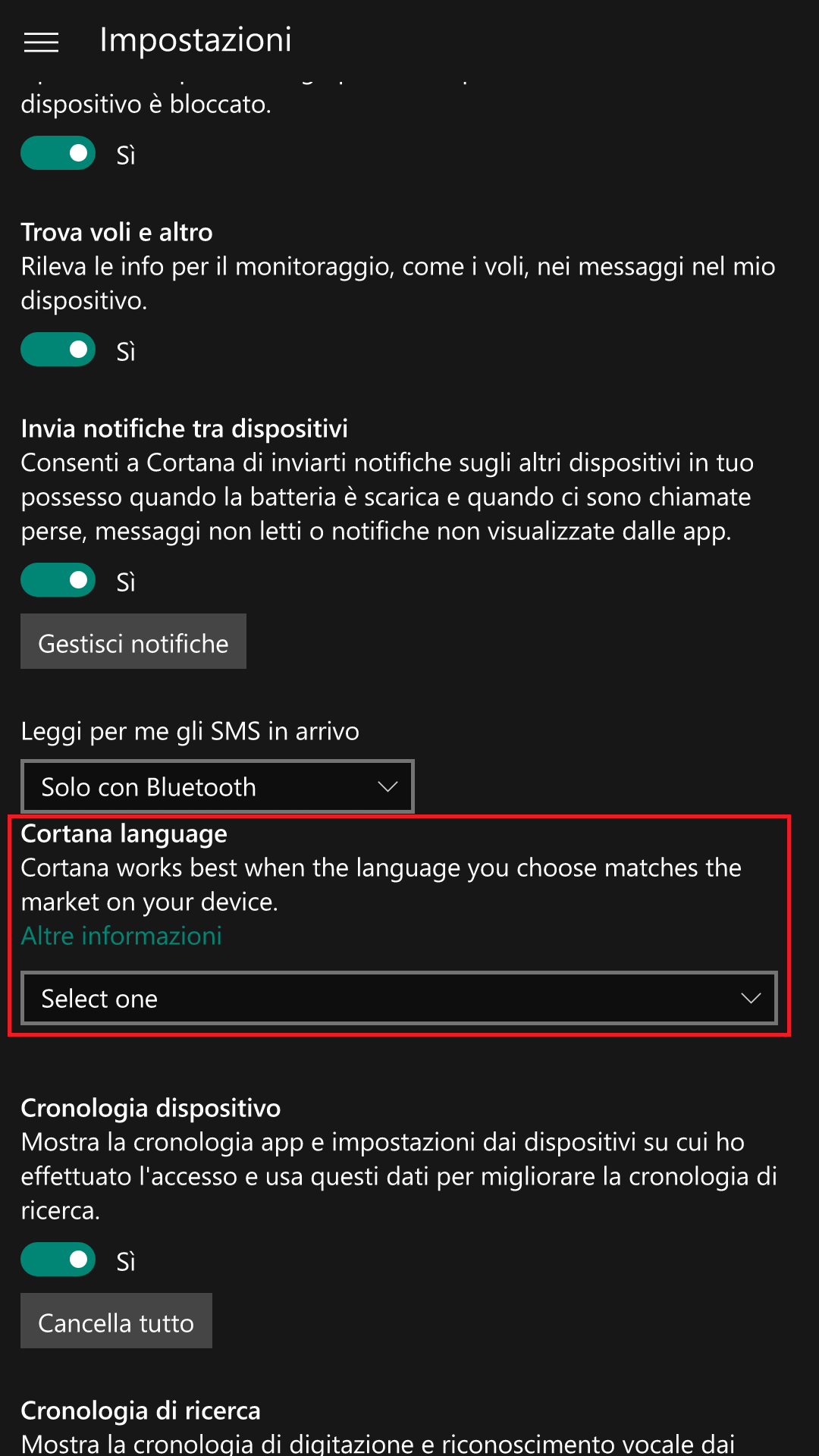 Cortana - Windows 10 Mobile 14332.1001