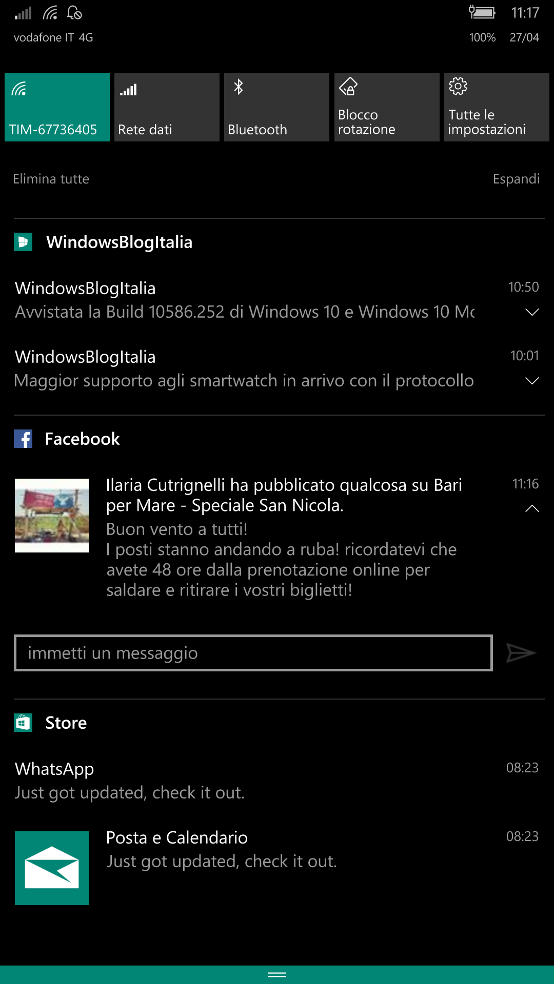 Miglioramenti nel centro notifiche