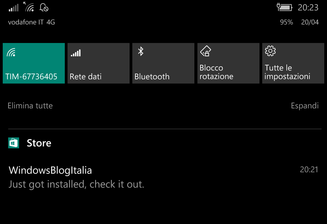 Notifiche Windows Store