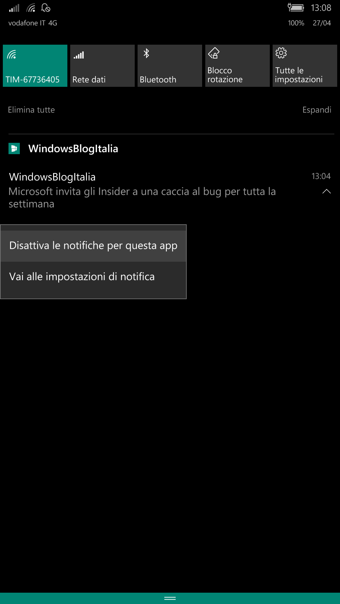 Novita notifiche