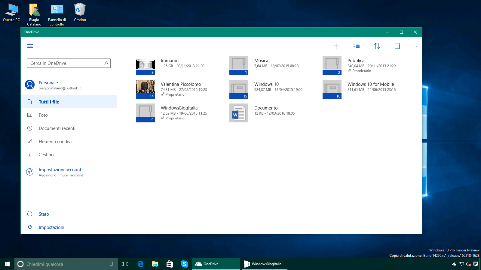 OneDrive Universal Windows App ITA