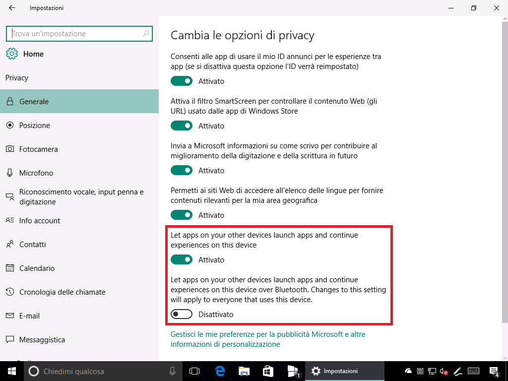 Privacy - Generale - Windows 10 14328