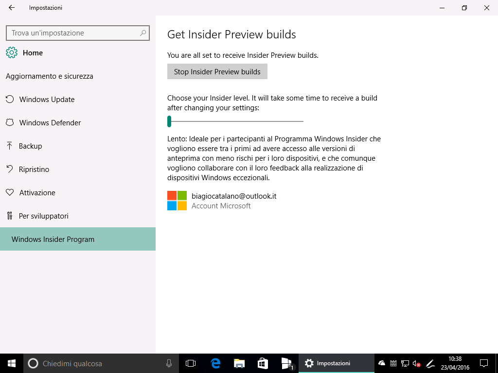 Programma Insider - Windows 10 PC