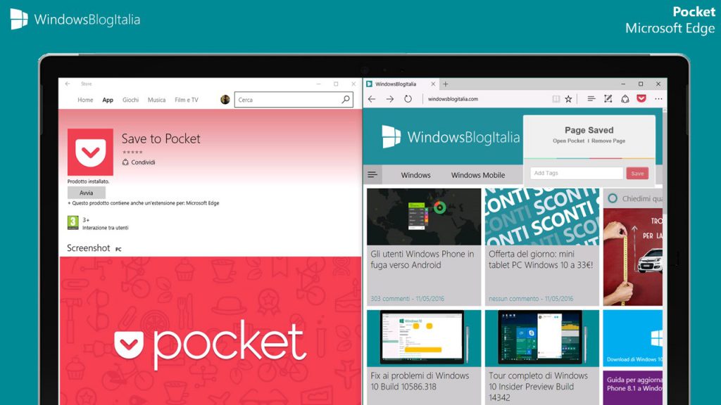 Pocket per Microsoft Edge