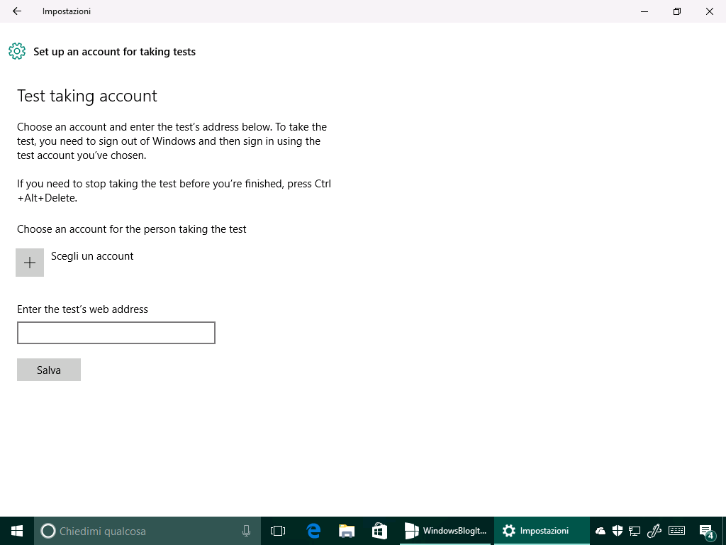 Test taking account - Windows 10 14342