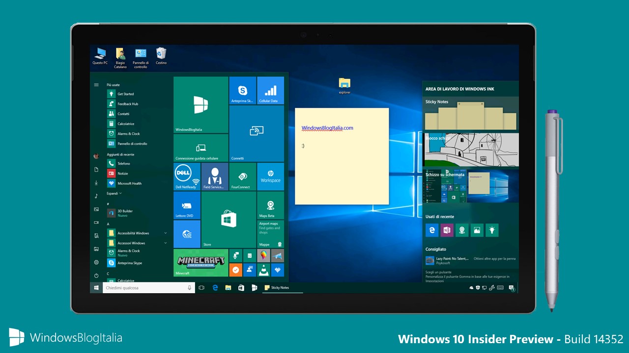 Windows 10 Insider Preview Build 14352