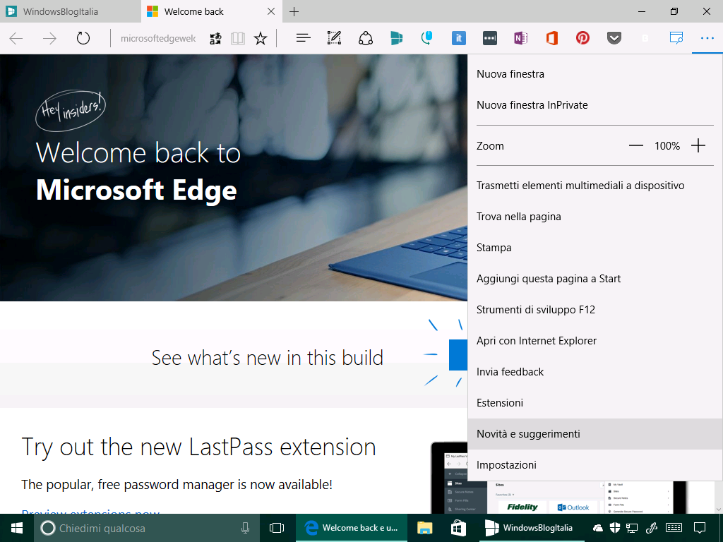 Novita e suggerimenti - Microsoft Edge