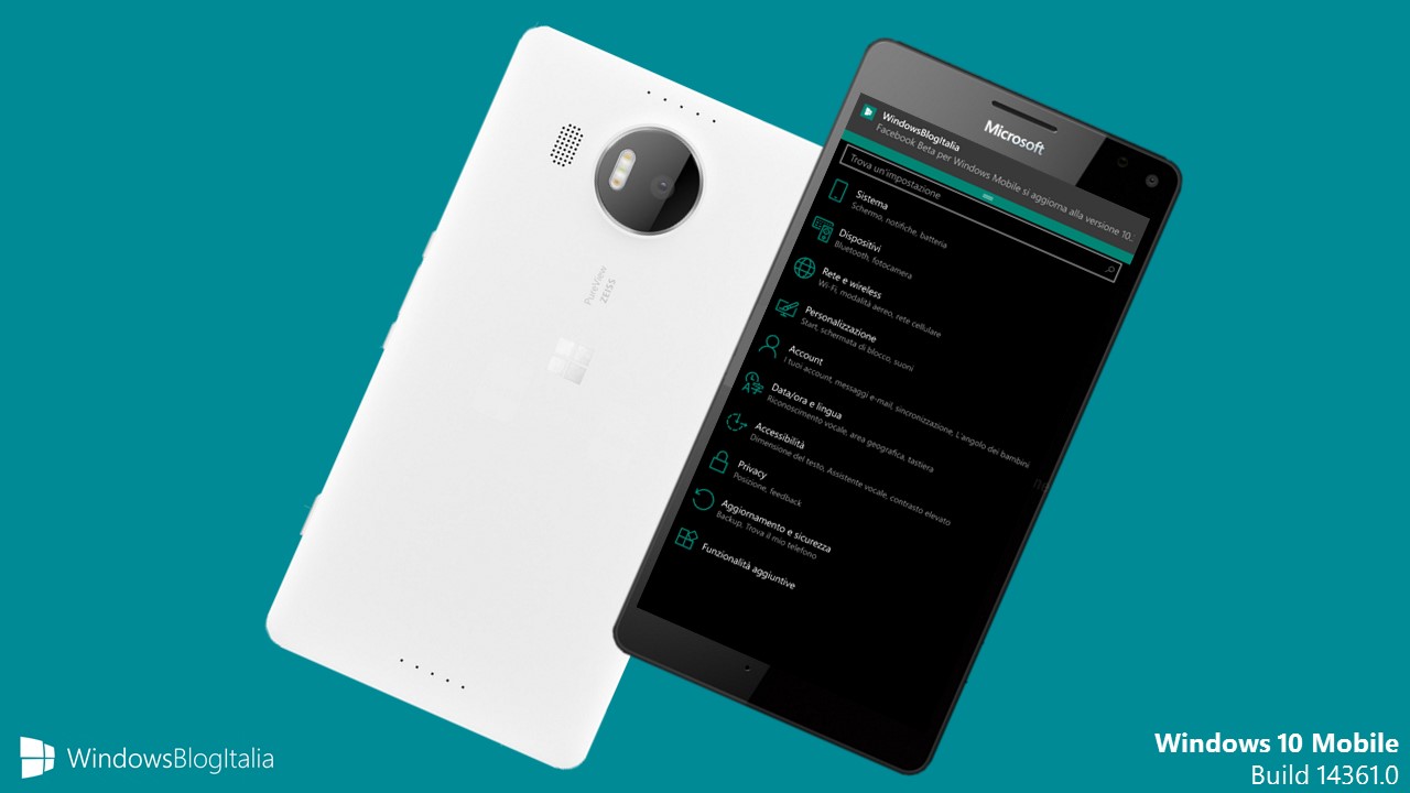 Windows 10 Mobile - Build 14361.0