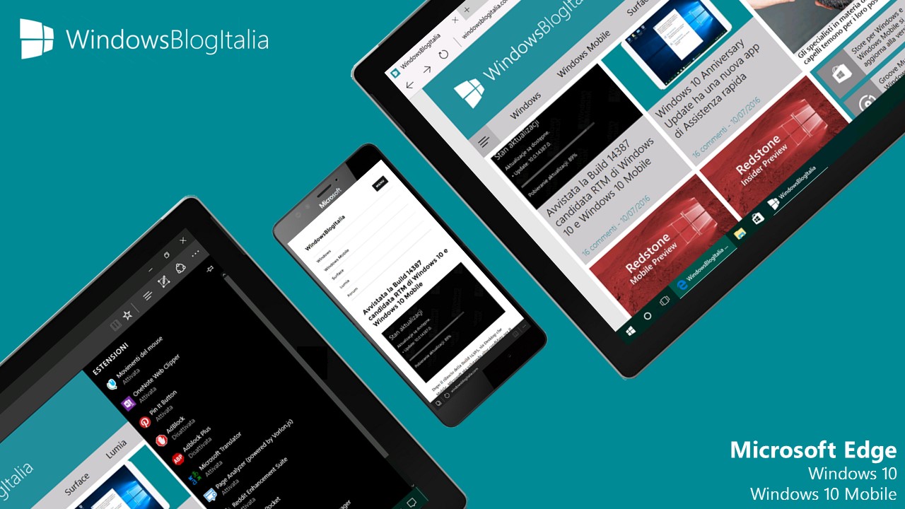 Microsoft Edge - Windows 10 e Windows 10 Mobile