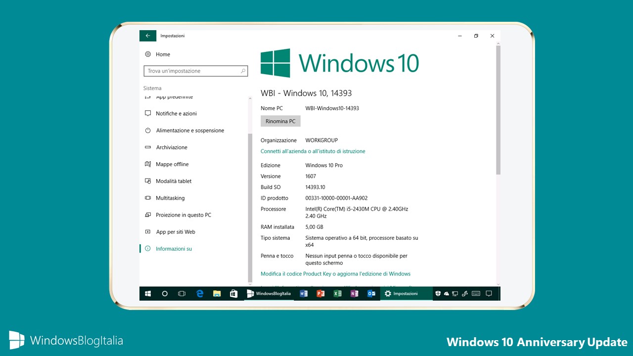 Problemi aggiornamento Windows 10 Anniversary Update