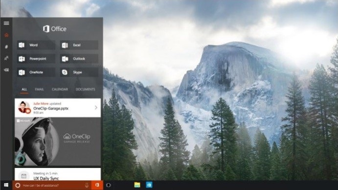 Windows 10 - Cortana e Office Hub