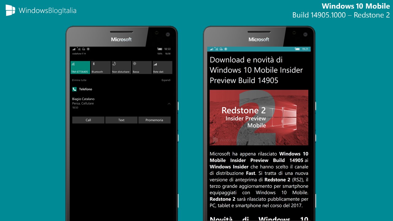 Windows 10 Mobile - Build 14905 - Redstone 2