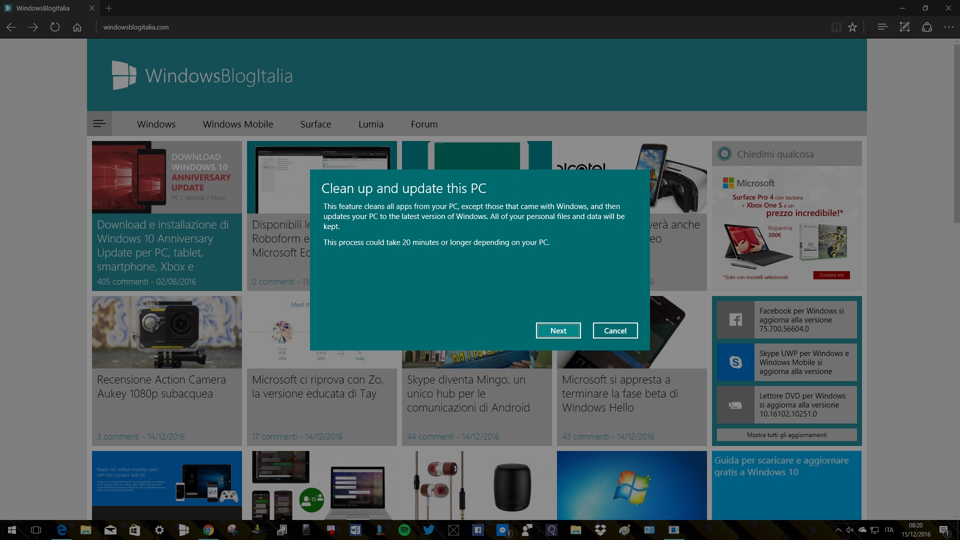 Un tool di pulizia e aggiornamento PC nascosto in Windows 10 Creators Update