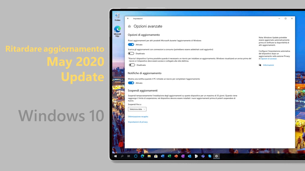 May 2020 Update - Ritardare aggiornamento