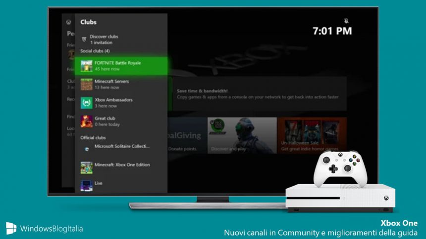 Nuovi canali in Community e miglioramenti della guida Xbox One 2005