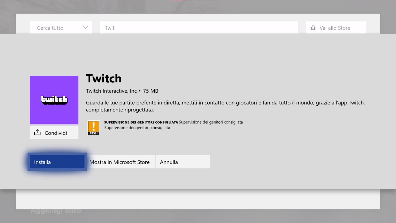 App di Twitch per Xbox One