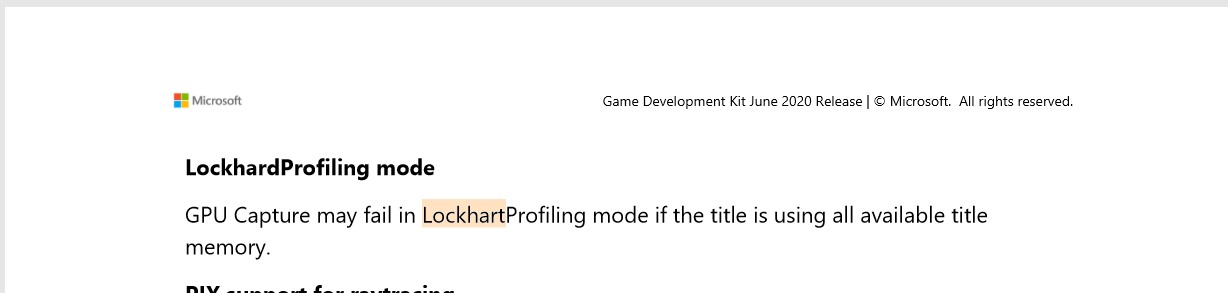 Menzione Lockhart console Xbox Series S nella documentazione Microsoft Game Development Kit di giugno 2020