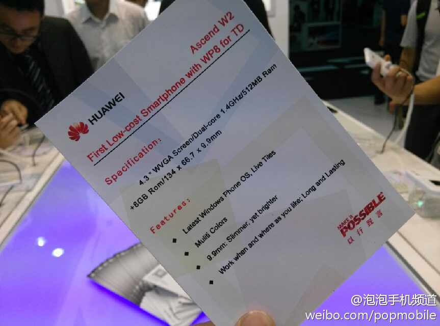 Ascend W2 Specs