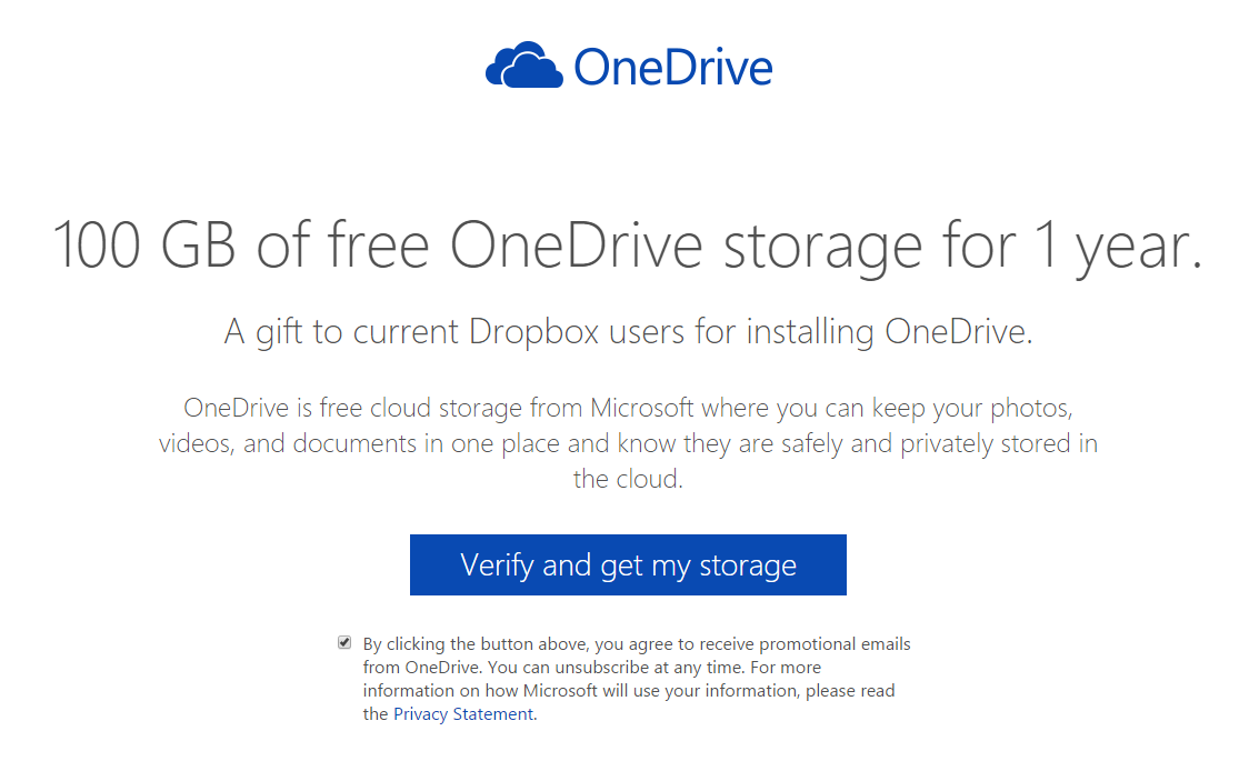 Microsoft regala 100 GB en OneDrive si usas Dropbox