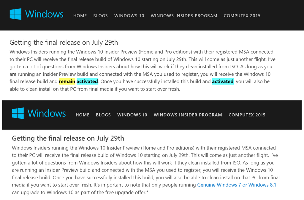 Rettifica Windows 10