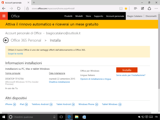 Come scaricare, installare e attivare Office 2016 e Office 365